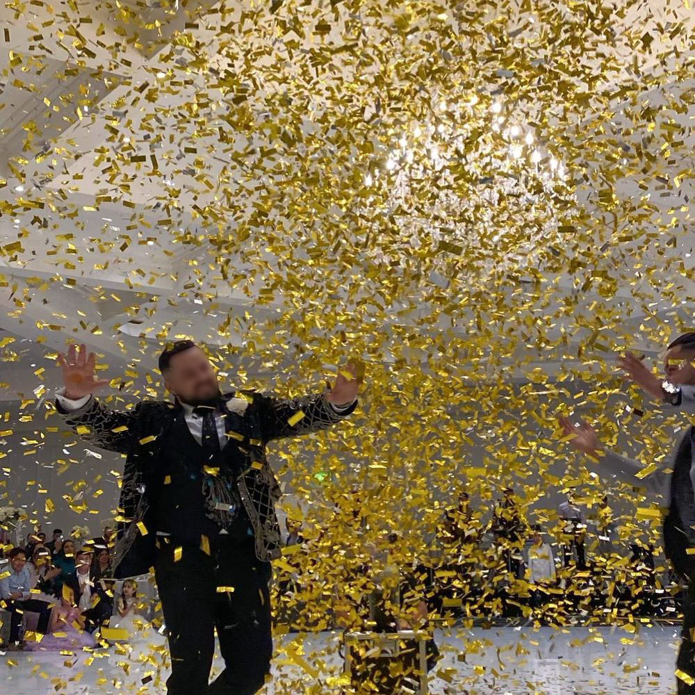 Confetti Cannon Tube - 1kg/partia Prostokątne Konfetti Złote Srebrne PET